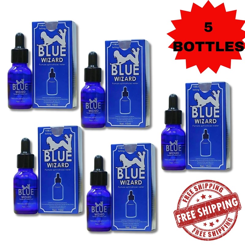 5 Bottles Blue Sex Drops Aphrodisiac Water 15 Minutes Felling For Women