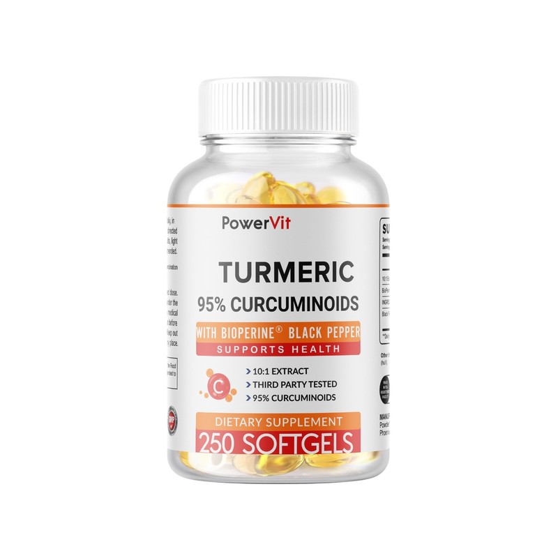 250 Softgels Turmeric Curcumin 5000mg, Herbal Extract with BioPerine NON-GMO gallery