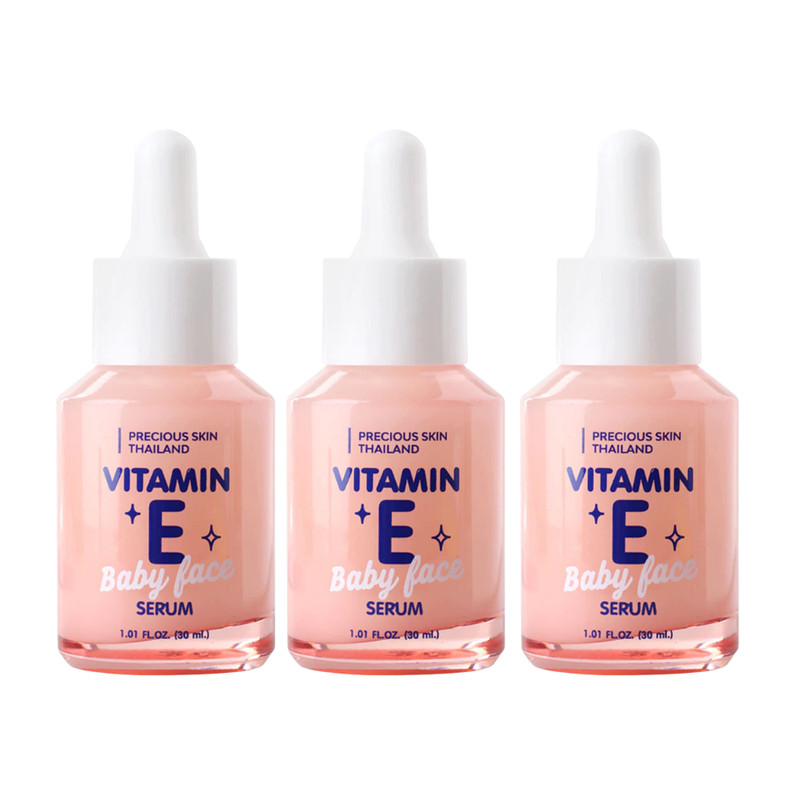 3 x Precious Skin Thailand Vitamin E Baby Face Serum Anti-Aging & Moisturizing