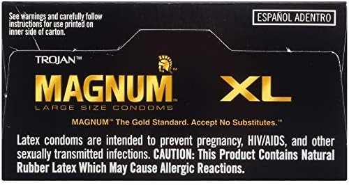 TROJAN Magnum XL Lubricated Condoms - 12 Count Large Size Latex Condom gallery