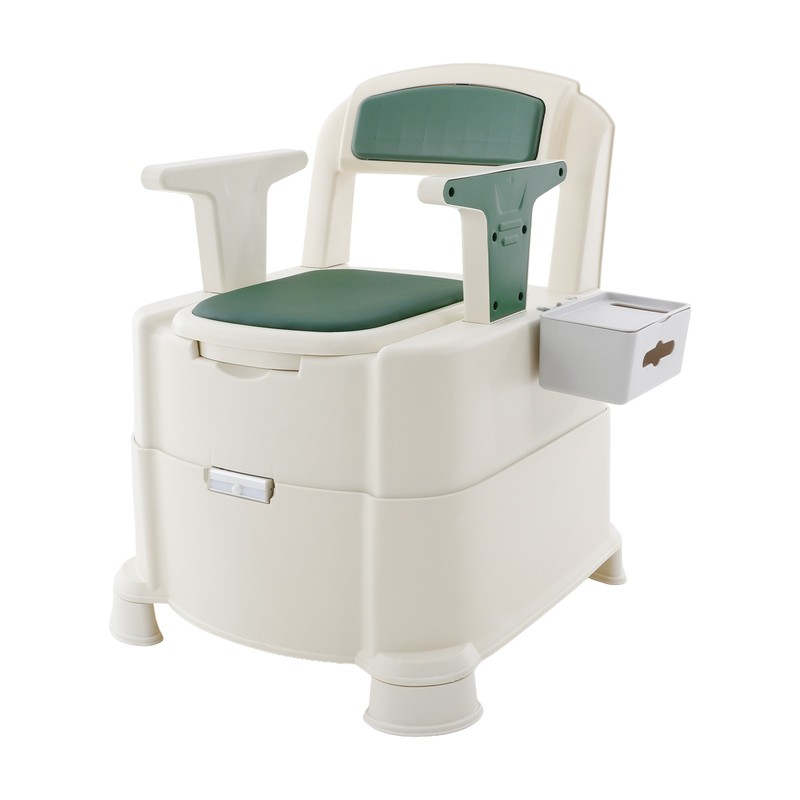 Bedside Commode Portable Toilet with Armrests for Elderly and Disabled Home Use gallery