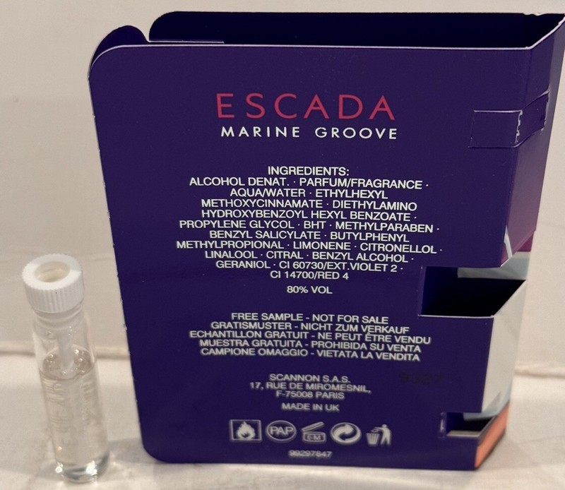 Escada Marine Groove 10 X 2 mL. EDT Splash Vial Sample Size 10 Pcs gallery