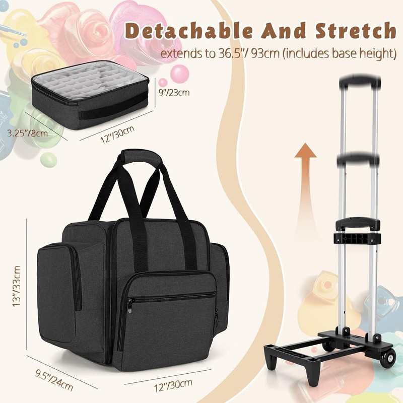 Spacious Nail Polish Case with Dolly – Fits 144 Bottles, Includes Tool Pockets gallery