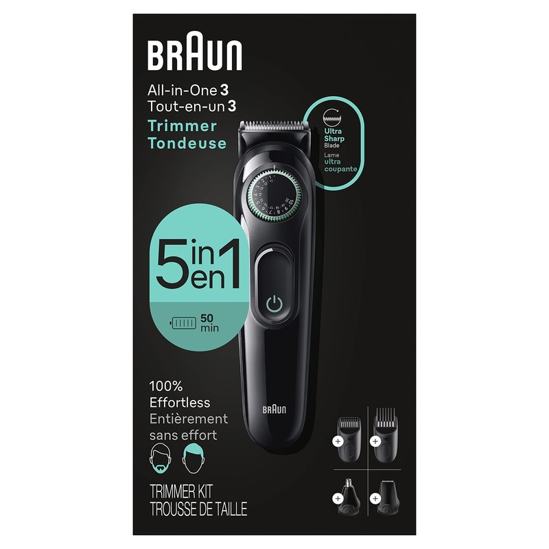 All-in One Trimmer 5-in-1 Beard Hair Clipper 40 Settings Braun AIO3450 Style