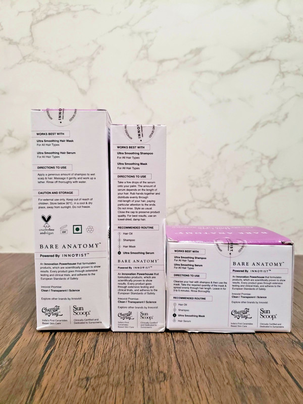 Smoothing Hair Set Shampoo Mask Serum Anti Frizz Dry Damaged Bare Anatomy Trio gallery