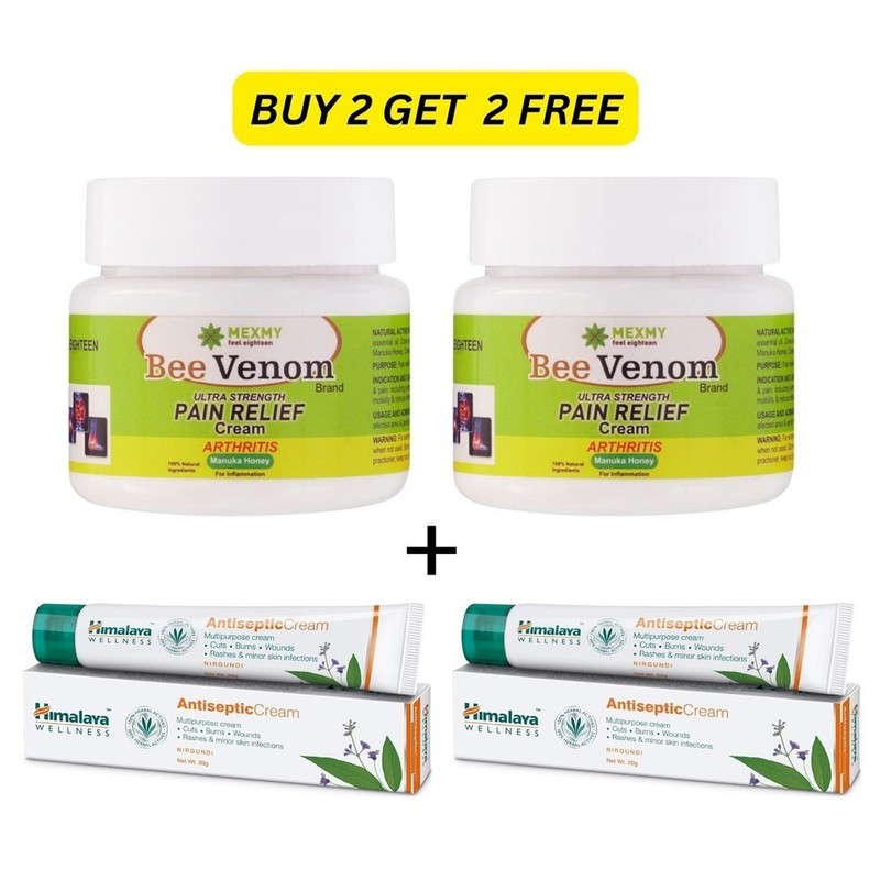 Buy 2 Bee Venom Pain Relief Cream 100g Get 2 Hmalya Antiseptic Cream free 20g