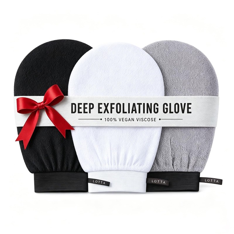 Exfoliating Gloves for Dead Skin Removal & Skin Cell Renewal, Vegan Viscose B…