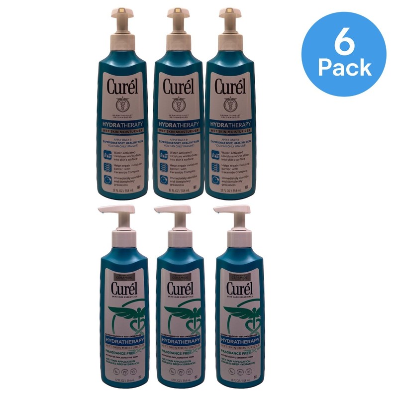 Curel Hydra Therapy Wet Skin Moisturizer 12 oz 6 Pack New