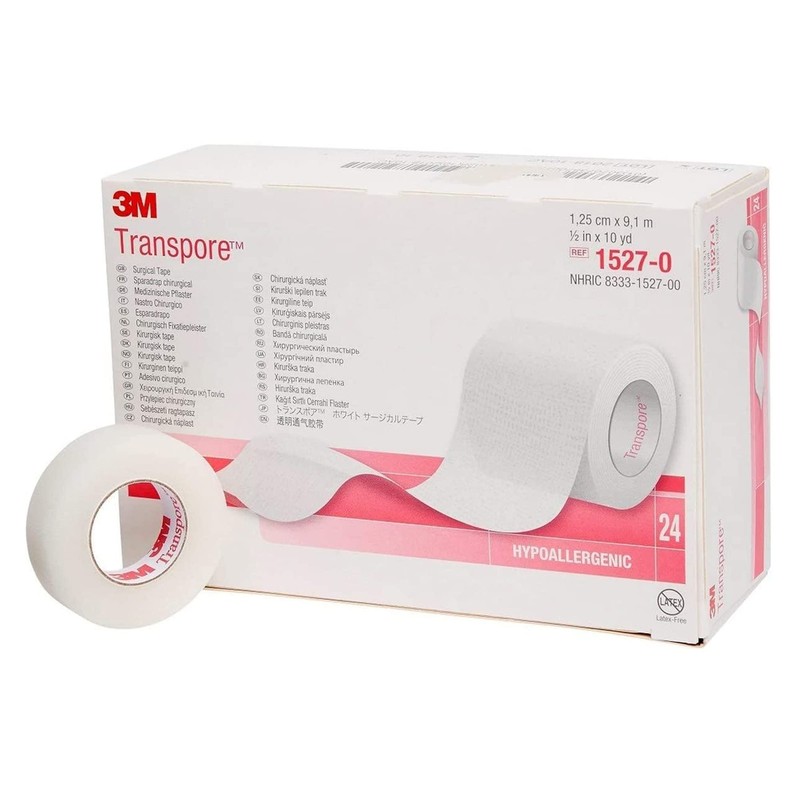 Part#3M-1527-0 3M Transpore Medical/Surgical Tape 1/2 Inch x 10 Yards (1.25 cm x