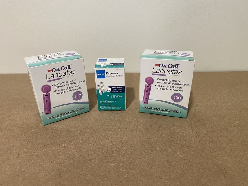 200 Lancets (2 boxes of 100) And 50 On Call Express Test Strips (1 Box) Health