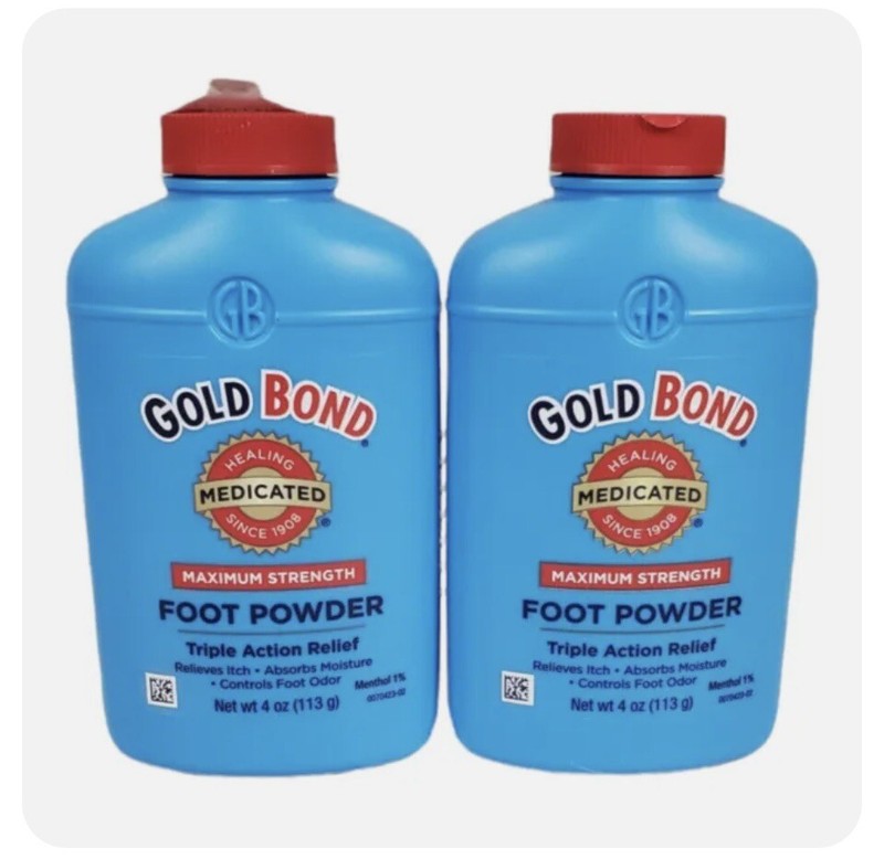 Gold Bond Foot Powder Medicated Maximum Strength 4 oz With Talc 2 X