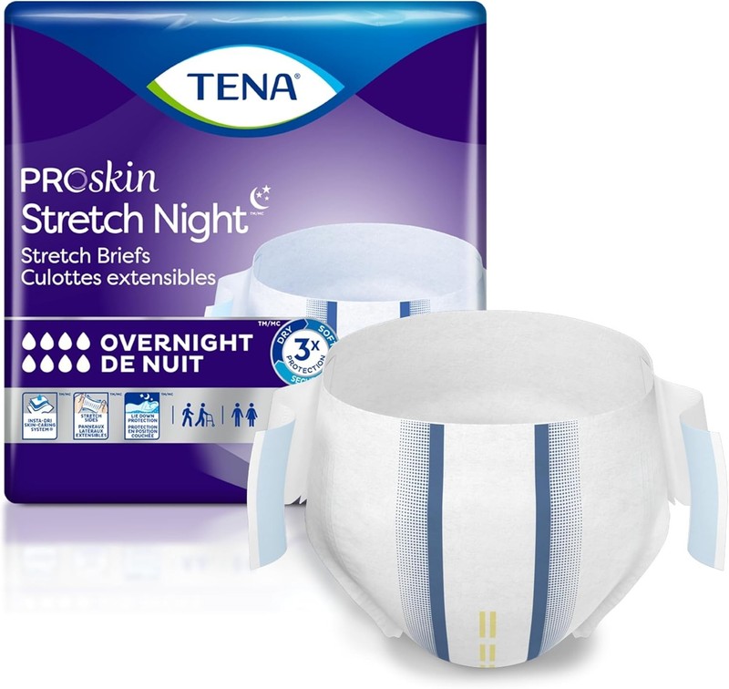 TENA ProSkin Overnight Incontinence Briefs for Women & Men - High Absorbency gallery