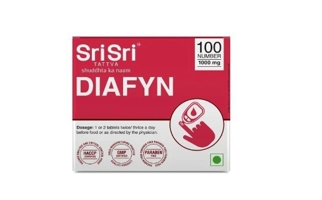 Sri Sri Tattva DIAFYN for Blood Sugar Control, 100 Tablets | 1000 mg