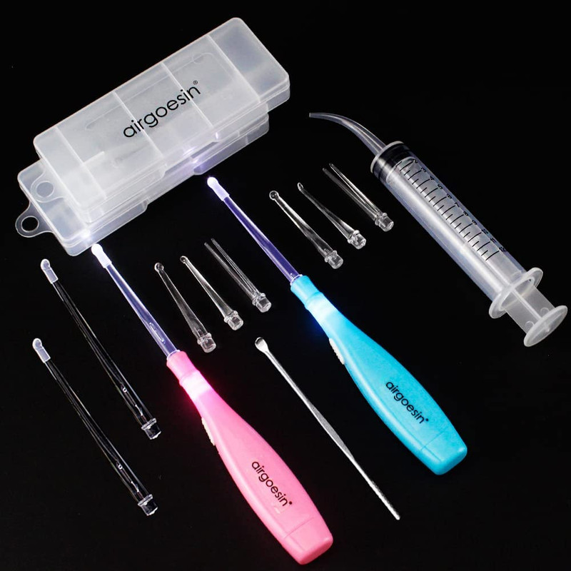 Airgoesin Upgraded 2 Lighted Tonsil Stone Remove Tool Tonsillolith Pick + Irr…