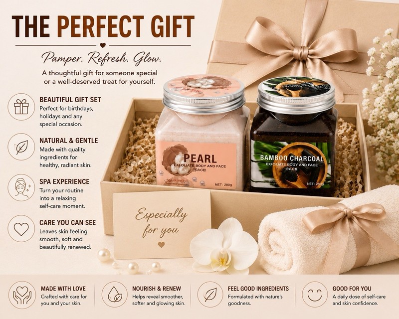 FACE Pearl & Bamboo Charcoal Exfoliating Body Scrub for Face & Body 280g gallery