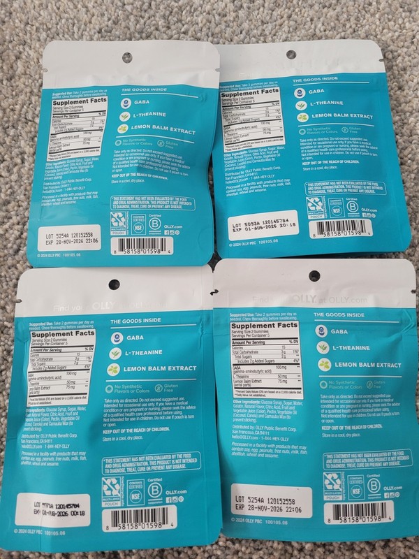 New Lot of 8 ~ OLLY Goodbye Stress & Sleep ~ 10 Gummies each pack ~ gallery