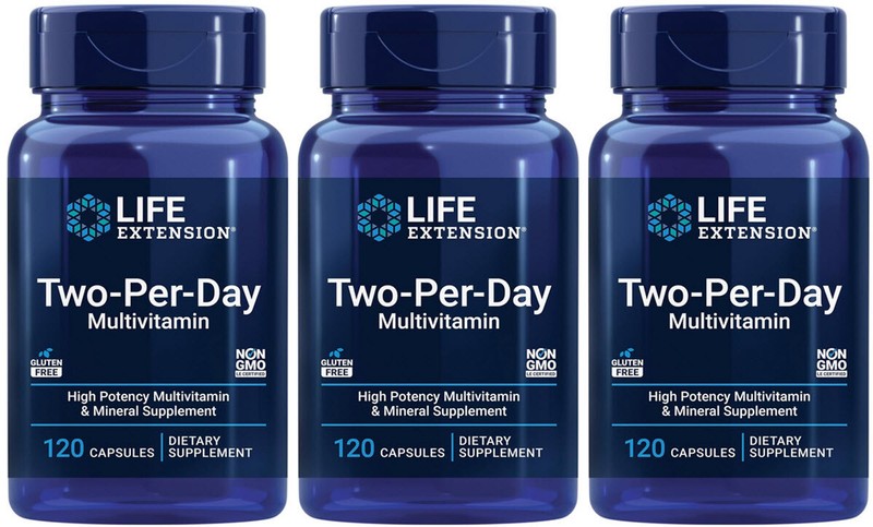 TWO PER DAY MULTIVITAMIN 360 Cap VITAMINS B, C, D, ZINC, MINERAL LIFE EXTENSION