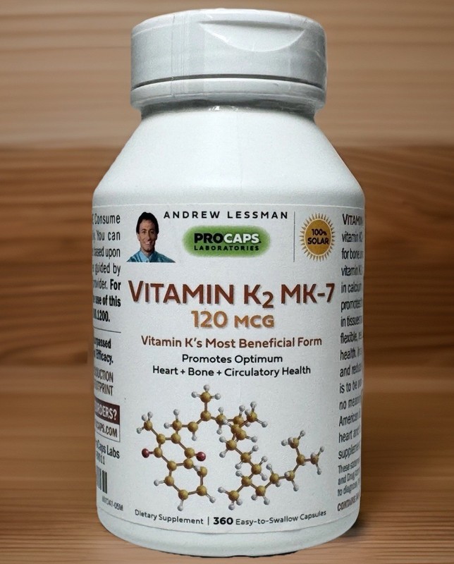 Andrew Lessman Vitamin K2 Mk-7 -120 Mcg 360 Capsules – Dietary Supplement 06/27