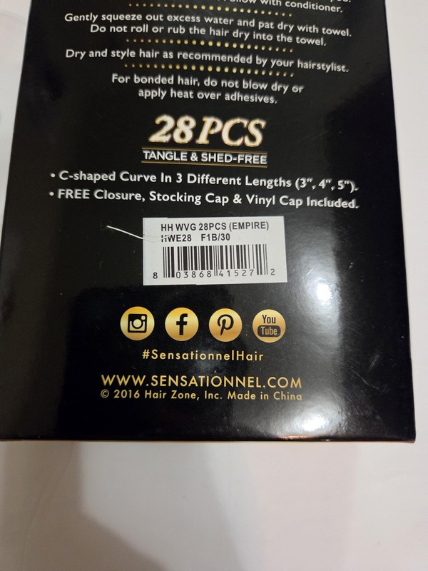 Sensationnel Empire 100% Human Hair Weave 28pcs 3-5in F1B/30 Dark Brown Auburn gallery