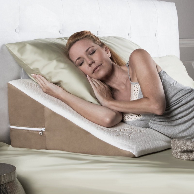 Avana Back Wedge Acid Reflux Memory Foam Pillow with Cooling Tencel Cover, 8”