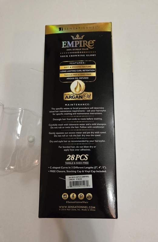 Sensationnel Empire 100% Human Hair Weave 28pcs 3-5in F1B/30 Dark Brown Auburn gallery