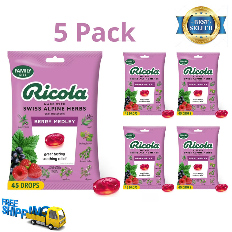 Ricola Berry Medley Throat Drops, 45 Count, 4 Pack, Family Size - FREE SHIPPING gallery