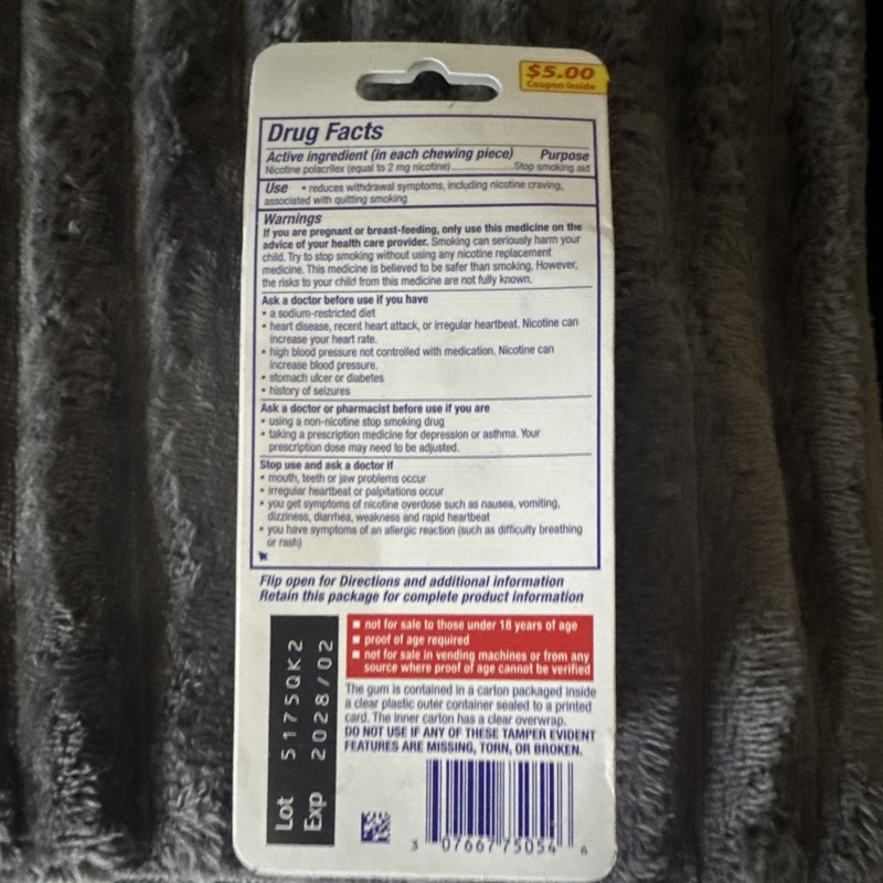 Nicorette Nicotine Polacrilex Gum 2mg White Ice Mint, 20 Ct Anti Smoking gallery
