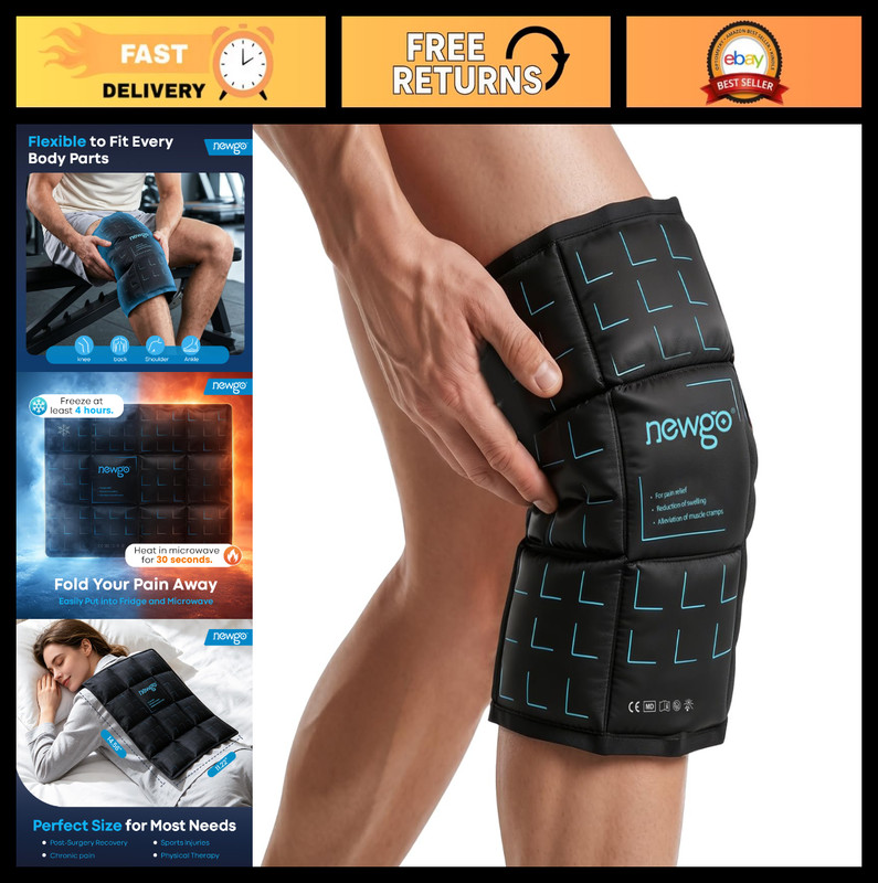 Large Reusable Flexible Ice Pack – Cold Compress for Pain Relief & Swelling, 14.