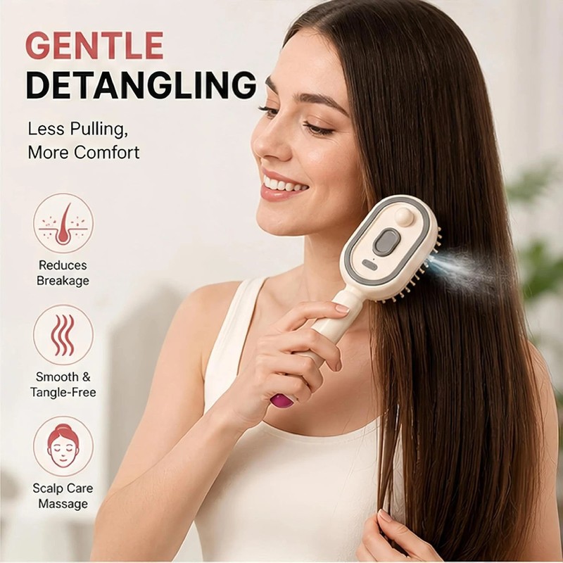2026 Electric Spray Hair Brush Air Cushion Massage Comb Anti-Static 3-colors US gallery