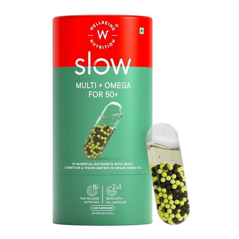Wellbeing Nutrition Slow Multivitamin + Omega 3 – 60 Veg Capsules