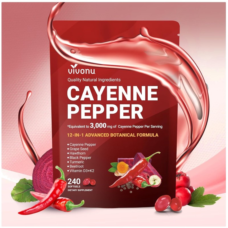 Cayenne Pepper & Botanical Complex Softgels, 80-Day Supply for Daily Wellness