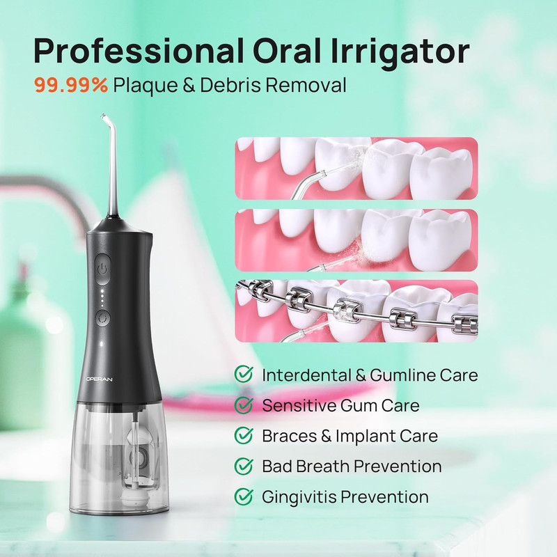 Operan Water Picks for Teeth Cleaning and Flossing, 4 Modes Travel Water Flosser gallery