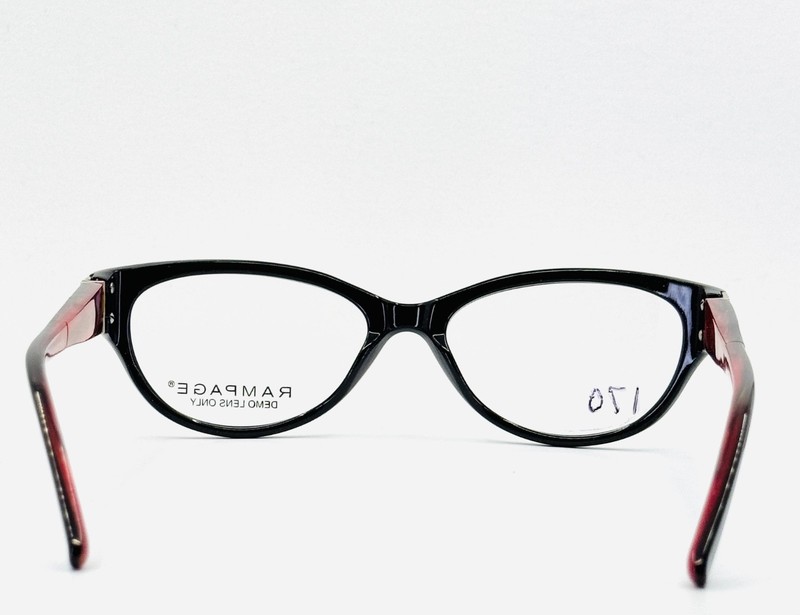 RAMPAGE R 186T BLK Black Red Womens Cat Eye Full Rim Eyeglasses 53-16-135 B:35 gallery