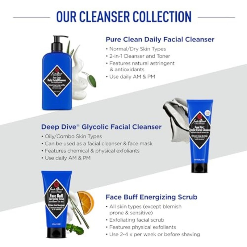 Jack Black Mens Daily Face Wash Pure Clean Facial Cleanser for Men Skincare gallery