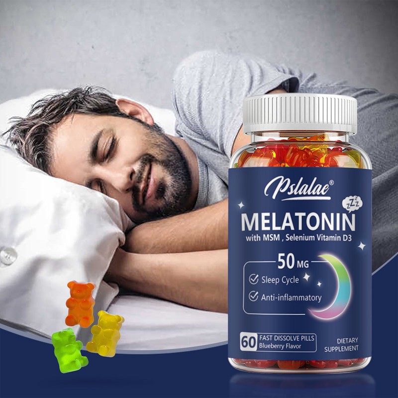 Melatonin 50mg - Sleep Aid, Regulate Sleep Cycle, Promote Relaxation - Zinc, MSM gallery