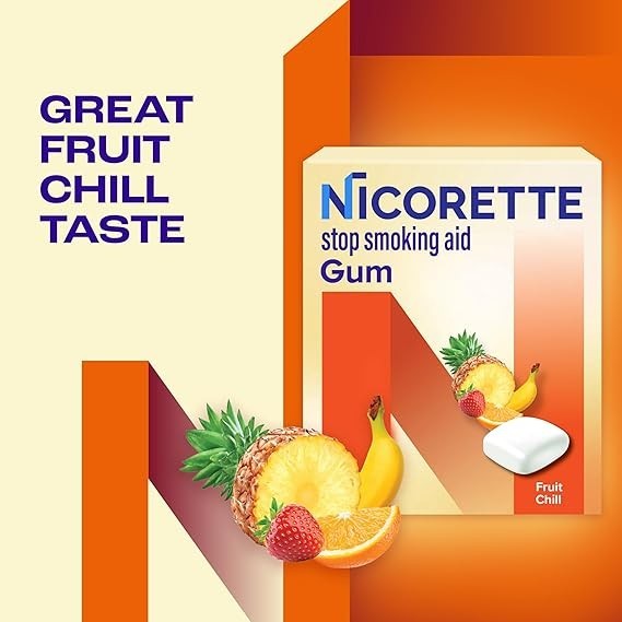 Nicorette 2 mg Nicotine Gum to Cessation Aid – Fruit Chill Flavored 100 Count