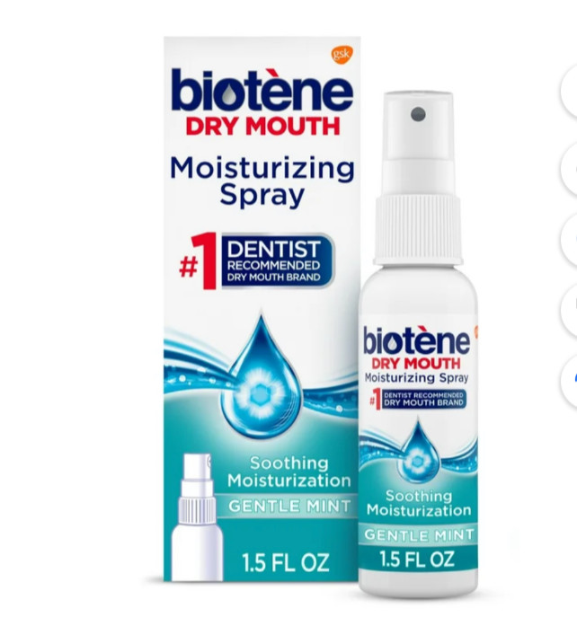 Biotene Dry Mouth Moisturizing Spray Gentle Mint for Bad Breath 9/28 Fast1.5floz