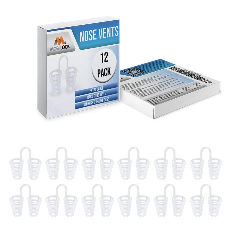 Nose Vent Sinus Relief (Pack of 12 XL Size) Hard Silicone Vents – a Simple Solut