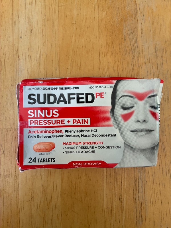 Sudafed PE Sinus Pressure Plus Pain 24 Tablets