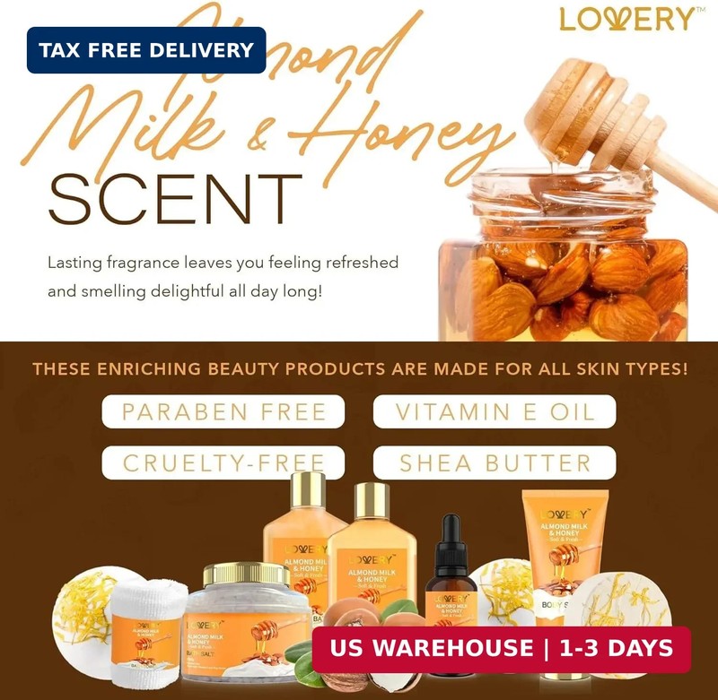 Gifts for Women Gift Basket for Women - 10 Pc Almond Milk & Honey Beauty & Perso gallery