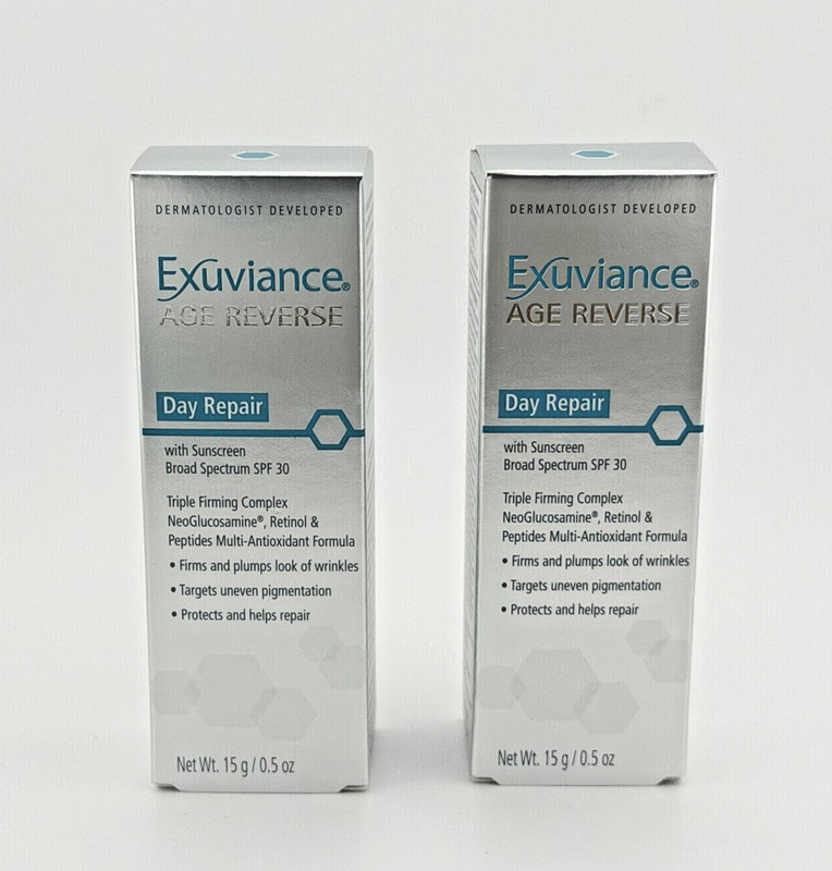EXUVIANCE 2x Age Reverse Day Repair SPF 30 Sunscreen 15g Retinol & Peptides New
