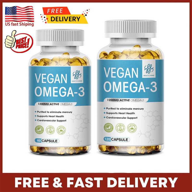 60/120PCS Omega 3 Oil Capsules 3x Strength 1200mg EPA & DHA, Highest Potency