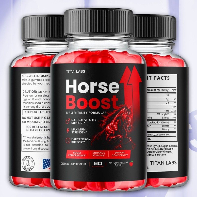 (5 Pack) Horse Boost ACV Gums Male Health Support Formula HorseBoost 300 Gummies gallery