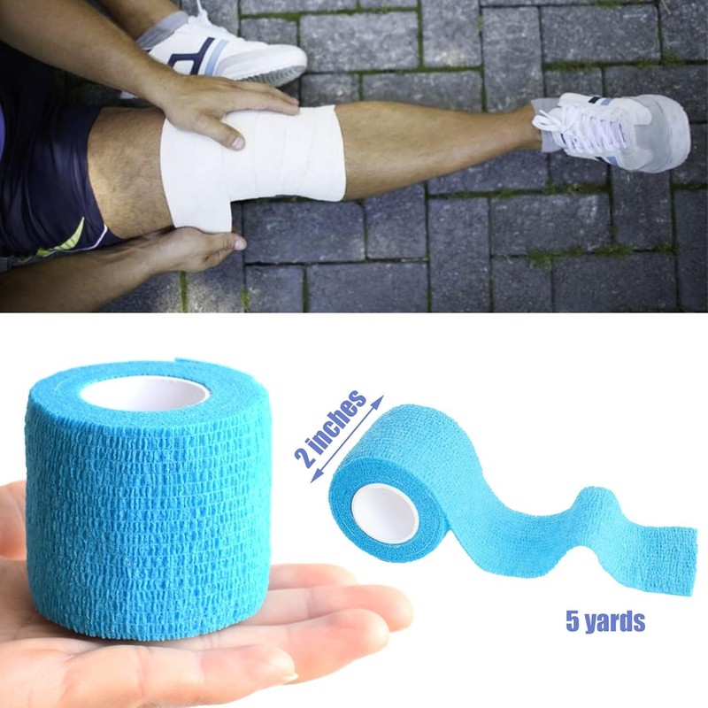 Self Adhesive Bandage Gauze Rolls Elastic Adherent Tape First Aid Kit Wrap 6pcs gallery
