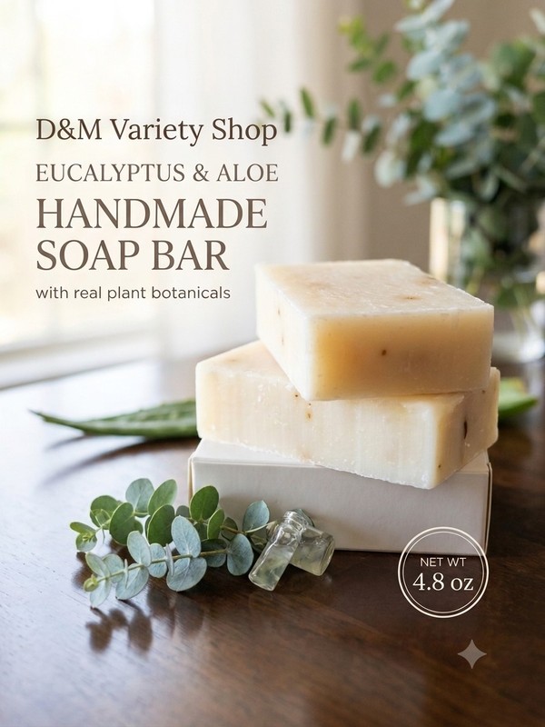 Eucalyptus And Aloe Handmade Bar Soap 2 bar