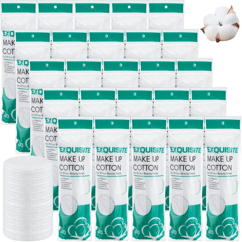 2500 Pcs Cotton Rounds Bulk - Exfoliating Makeup Remover Pads, Facial Toner Pads gallery