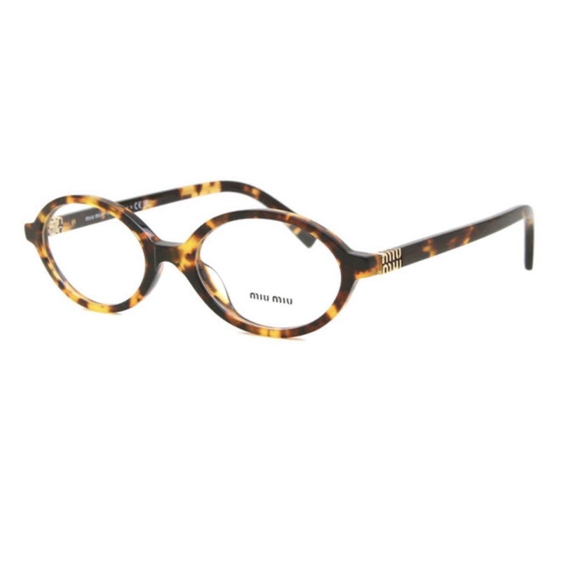 MIU MIU MU MU 01XV VAU101 Honey Havana Round Women Eyeglasses Rxable AUTHENTIC