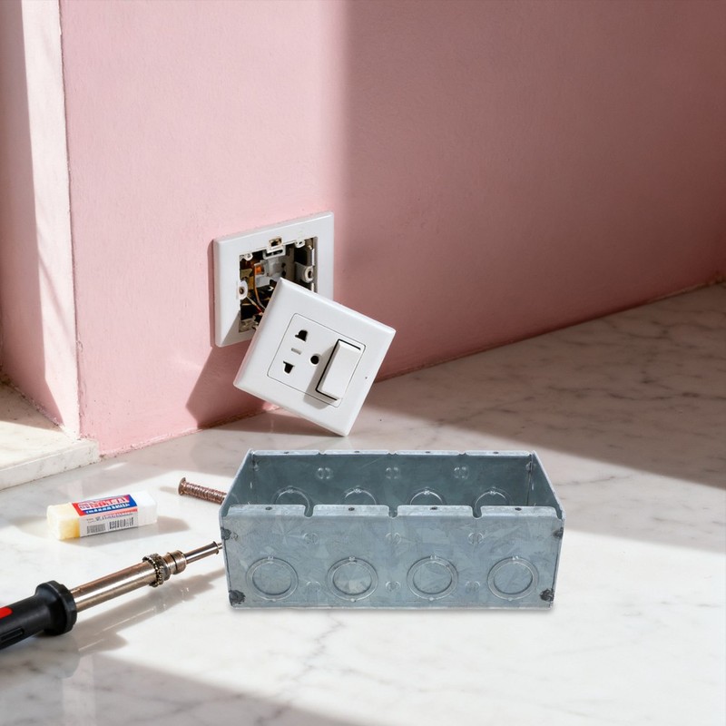 Iron Hidden Wiring Modular Switch Box 4-Gang US-Standard Flush Mount Electrical gallery
