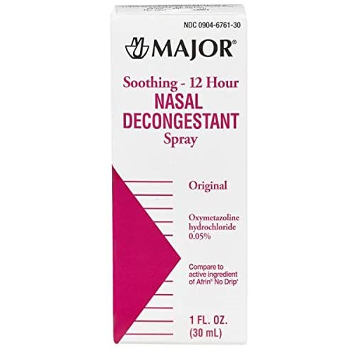 3 Pack Major Nasal Decongestant Soothing 12-Hour Spray 1 Ounce