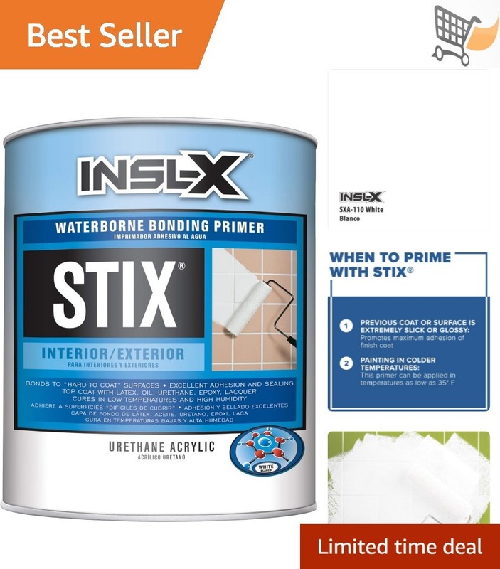 Acrylic Water-Based Primer 1 Quart White Fast-Drying Low VOC Interior Exterior